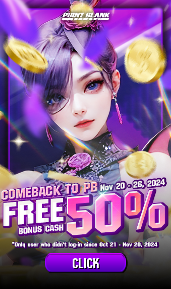 Comeback Top up bonus 50% 21 Nov - 20 Dec